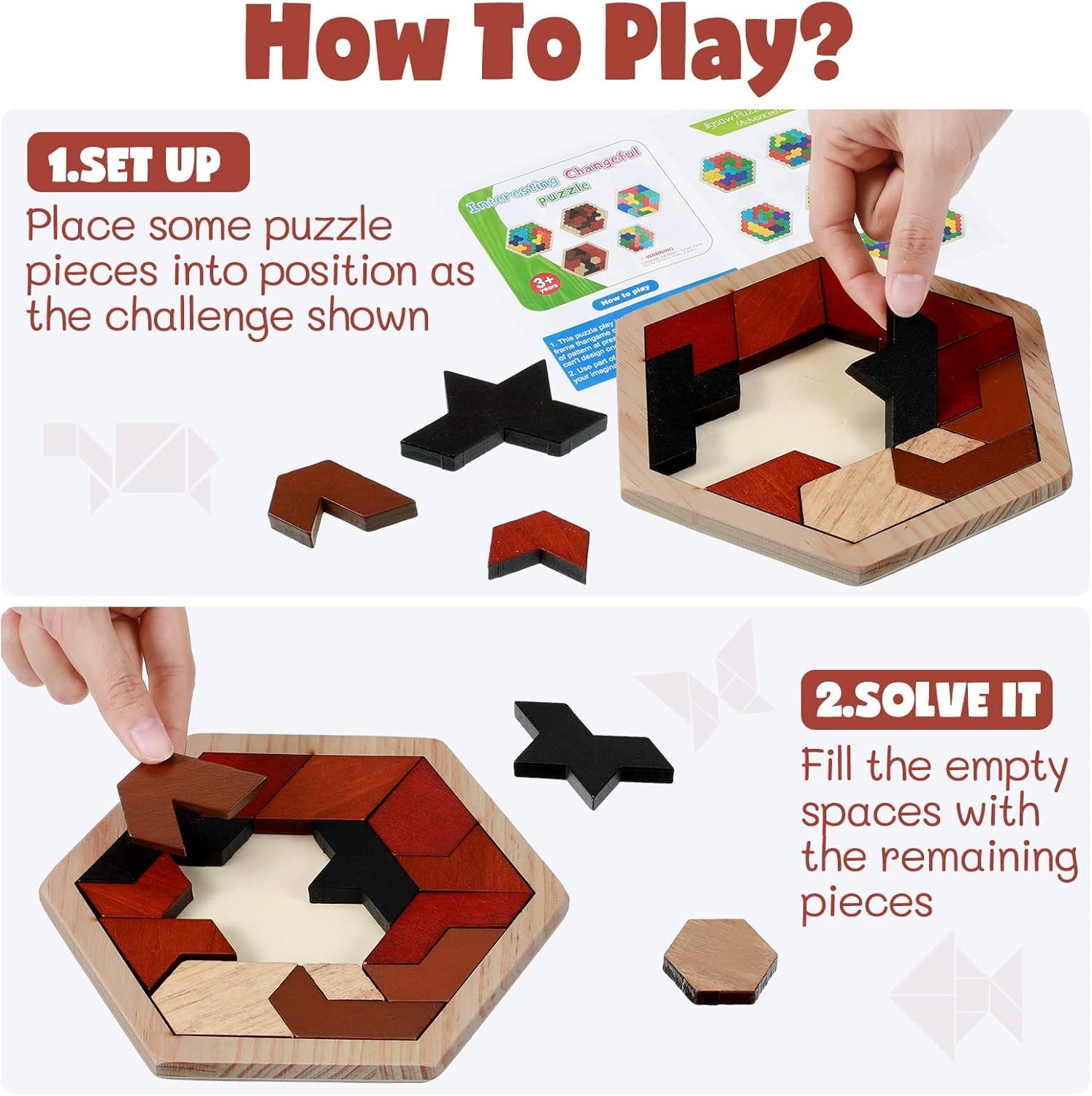 Hexagon Tangram Puzzle Set - Image 3
